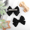 YanJie 2PCS Lace Hair Bow Clips 4’’ Black Alligator Barrettes