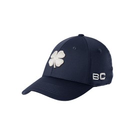 Black Clover Standard Iron X Orca Hat, Navy Blue Hat/3D Silver Clover