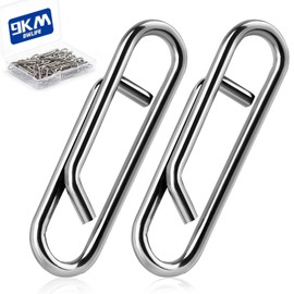9KM DWELIFE Fishing Snap Clips - 50pcs Quick Change Connector Link Opening Ring Snap Saltwater Freshwater M#