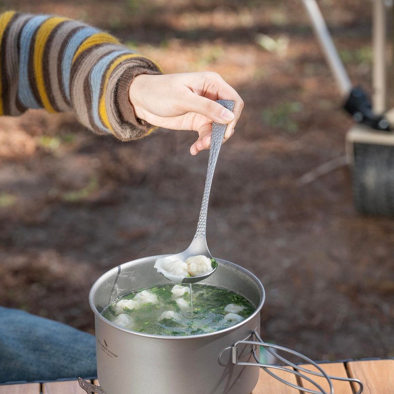 Boundless Voyage Titanium Ladle Deep Soup Spoon, Stirring & Serving