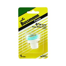 Bussmann S-6-1/4BC 6-1/4 Amp Type S Time-Delay Dual-Element Plug Fuse Rejection Base, 125V UL Listed 1-In Bag