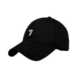 [sproutsy] Simple Baseball Cap, Hat, Cap, Baseball Cap, 7 Logo Embroidery, Black, 58 cm