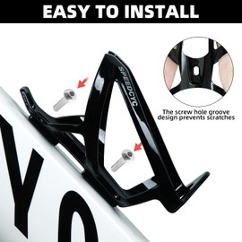 SPEEDCYC Bike Water Bottle Holder Ultra-Light Bicycle Bottle Cage with Screws Tool, Universal Cycling Cup Holder for MTB, Mountain Bikes,Black-PolyAUrbonate 2 Pack