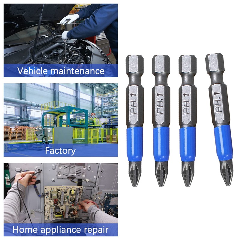 Piutouyar 10Pcs Magnetic Anti-Slip Drill Bit 2 Inch, PH1 Phillips
