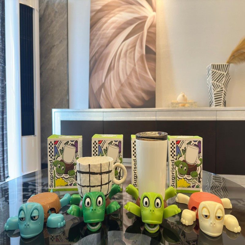 JOD® Turtle Cup Holder,Turtle Coaster with Funny Expression, 3 PCs