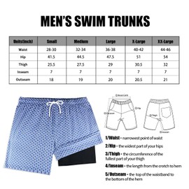 QRANSS 7 inch Compression Lined Swim Trunks Men Upgraded Bathing Suit Quick Dry Stretch Swimming Trunks Beach Shorts for Men
