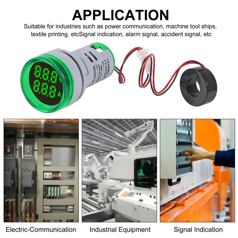 XIITIA 3pcs 2 in 1 60-500V 0-100A AC Digital Ammeter