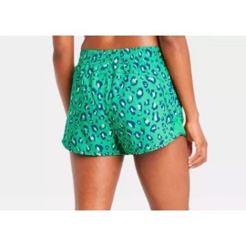 All in Motion Green Leopard Print Mid Rise Run Shorts 4x Athletic Shorts New