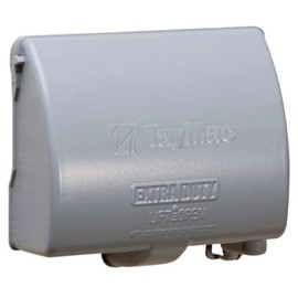 TayMac MX4380S Weatherproof Metallic Low Profile While-In-Use Device cover with 8-in-1 Configurations and Single Gang, Horizontal, Gray
