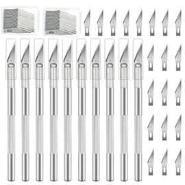 10 PCS Exacto Knife with 20 PCS Spare Sharp Knife Blades,Hobby Knives for DIY, Art, Cutting, Profession Craft Knifes for Modeling, Scrapbooking and Stencil