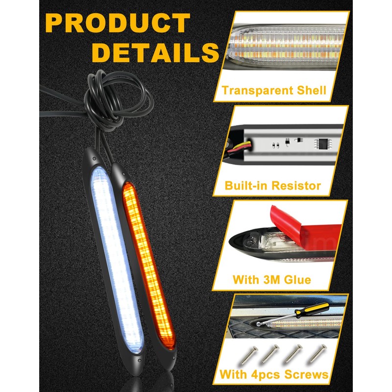 Qasim Daytime Running Light 6in Super Bright for Auto Car