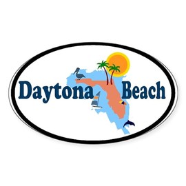 CafePress Daytona Beach FL Map Design Oval Sticker Oval Car Bumper Sticker