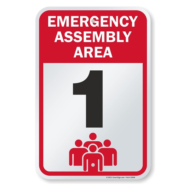 SmartSign 18 x 12 inch “Emergency Assembly Area 1” Metal