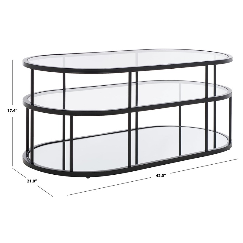 Safavieh Home Collection COF6402 Table, Matte Black/Glass
