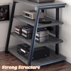AV Media Stand with Outlets, Media Console with LED Lights,