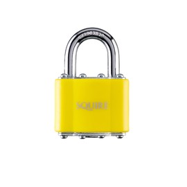 Squire Medium Duty Padlock (35 CLR Yellow) - Toughest Open Shackle Coloured Padlock - Covered Laminated Steel for Corrosion Resistance - Weatherproof Lock for Home, School & Shed (Yellow, 44 mm)