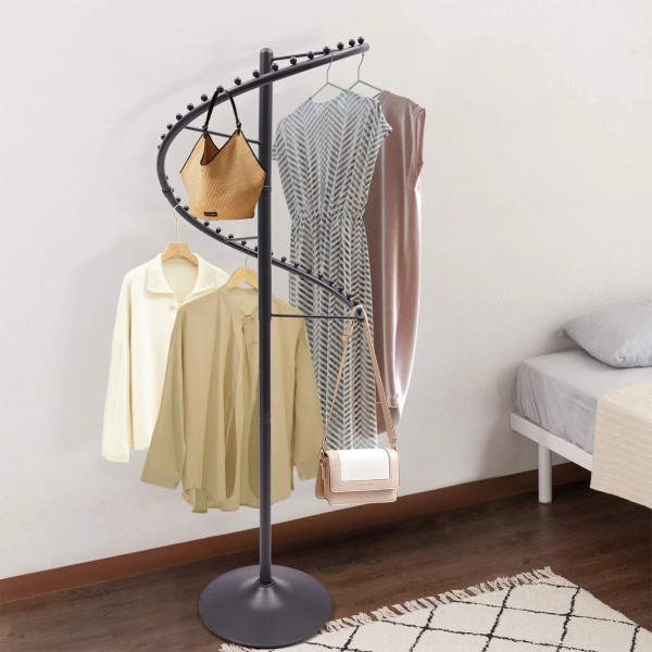 Rotating Clothing Rack Portable Garment Rack Spiral Rotating Clothing Rack