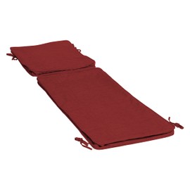 Arden Selections ProFoam Essentials Performance Outdoor Chaise Lounge Cushion 46 x 21, Ruby Red Leala