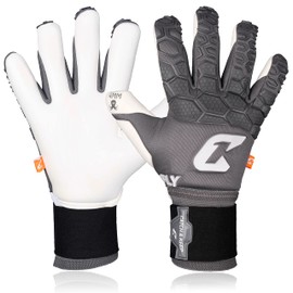 CATCH & KEEP Fly Grey Soul Men's Goalkeeper Gloves, Size 9.5, Professional Goalkeeper Gloves, Thumb Support & Thicker Wrist Support