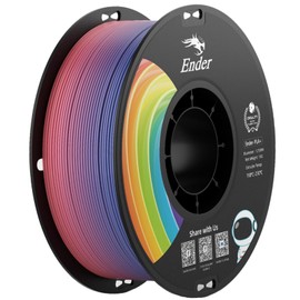 Creality 3D Printer Filament 1.75mm, Rainbow PLA+ Filament No-Tangling Strong Toughness Vacuum Packaging Multi-Color 3D Printing PLA Filament Fit Most 3D Printers