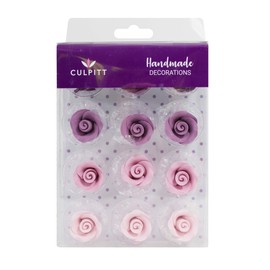 20mm Purple Ombre Sugar Roses 12 pieces - single