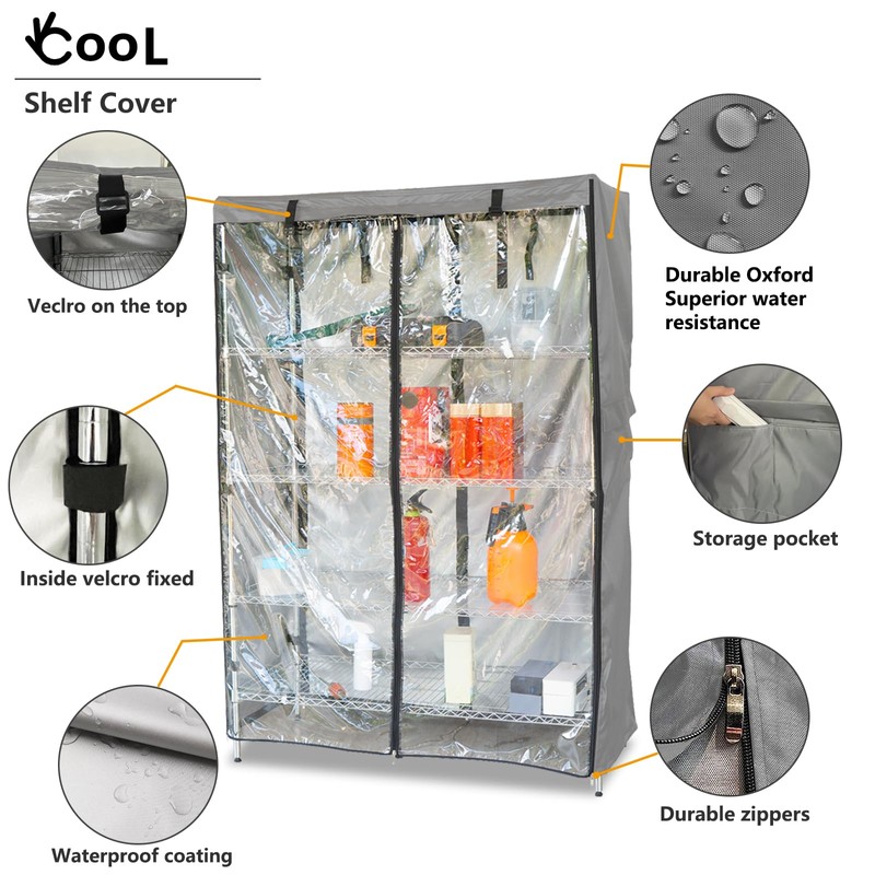 okcool Waterproof Shelf Cover,600D Heavy Duty Wire Shelving Unit Cover,Shelf