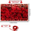 Red Rose Valentine's Day Banner Backdrop, Valentine's Day Party Decorations,