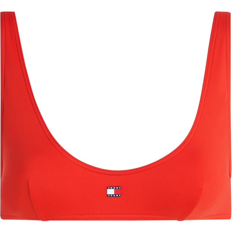 Tommy Jeans Women's Bikini Top Bralette Without Underwire, Red (Hot