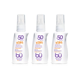 bu SPF 50 Sunscreen Spray - Nature's Sun Block. Biodegradable. Water Resistant. TSA Approved. Vegan. Alcohol & Cruelty Free | Fragrance Free Kids - 1 oz (3 Pack)