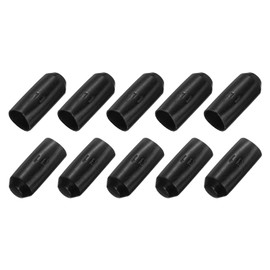 MECCANIXITY 10Pcs Heat Shrink End Cap 18mm ID x 45mm l 2:1 Ratio Waterproof Electrical Wire Wrap Heat Shrink Tubing Caps Lined Sealed for Wire Cable, Black