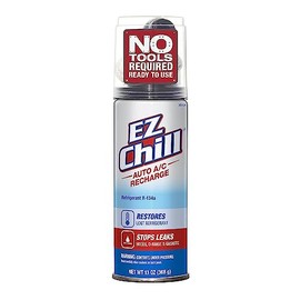 InterDynamics EZ Chill Car Air Conditioner Refrigerant Stop Leak Kit in O Rings, Hoses and Gaskets, Restores Lost Refrigerant , Includes Disposable Recharge Hose, 13 Oz