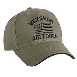 Rothco Vintage Veteran Low Profile Cap - Baseball Cap with Veteran Text and Adjustable Back - Air Force