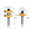 2Pcs Tongue Groove Router Bit T Shape 3 Teeth 2