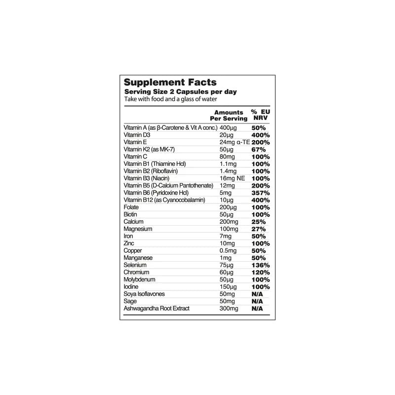 Vegetology Women's Balance Supplement with Sage, Ashwagandha & 26 Vitamins