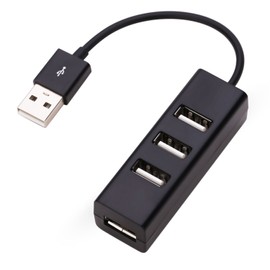 LIYU USB Port Splitter 4 Port Compact Portable High Speed USB 2.0 Data Hub for Windows MacBook Mac Pro Mac Notebook PC and More (Black)