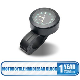 7/8" Waterproof Motorcycle Clock, Maso Universal Bicycle Handlebar Mount Clock Mini Digital Clock Watch-Brack