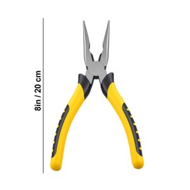 8-Inch Premium Needle-Nose Pliers, Wiojided High-Carbon Steel Precision Long Nose Pliers with Wire Cutter, Anti-Slip Soft Grip, Paper Clamp Design for Home, Jewelry, Crafts, Fishing, Narrow Spaces
