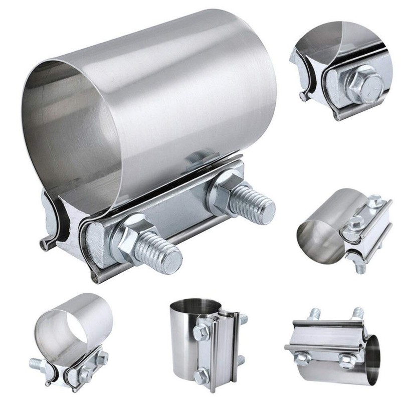 Stainless Steel 2.5" Butt Joint Exhaust Clamp (2Pcs)