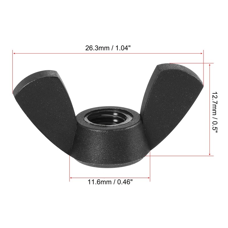 sourcing map M6 Wing Nuts Nylon Butterfly Nut Hand Twist