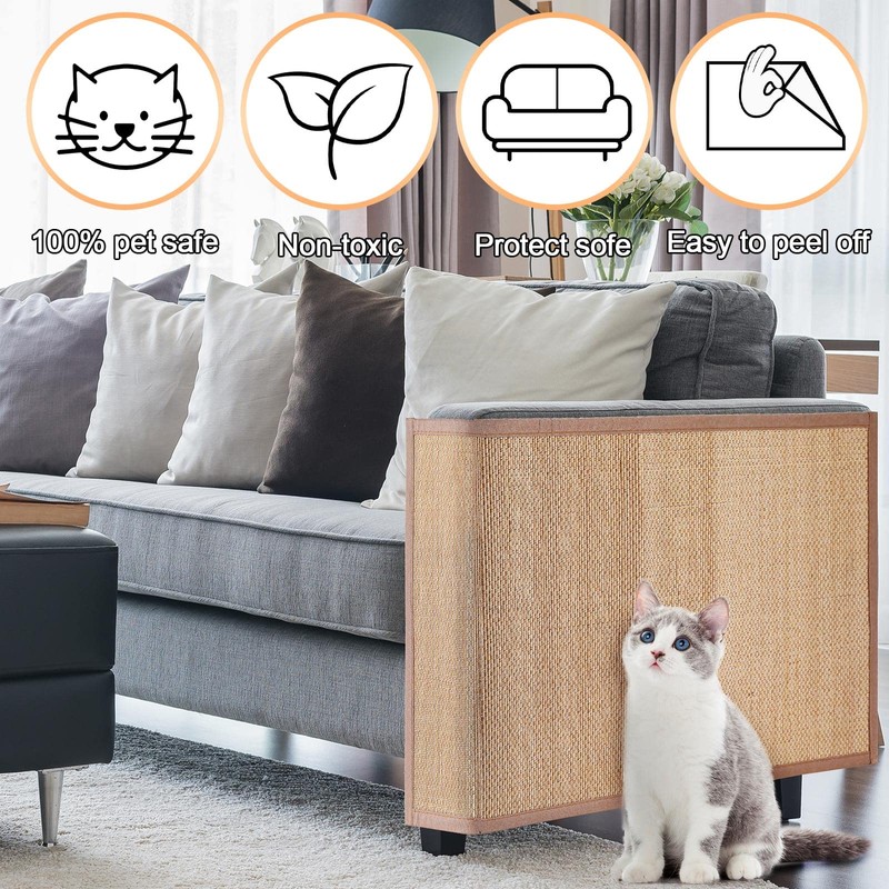 Newwiee 2 Pcs Cat Scratch Furniture Protector Mat Sofa Couch