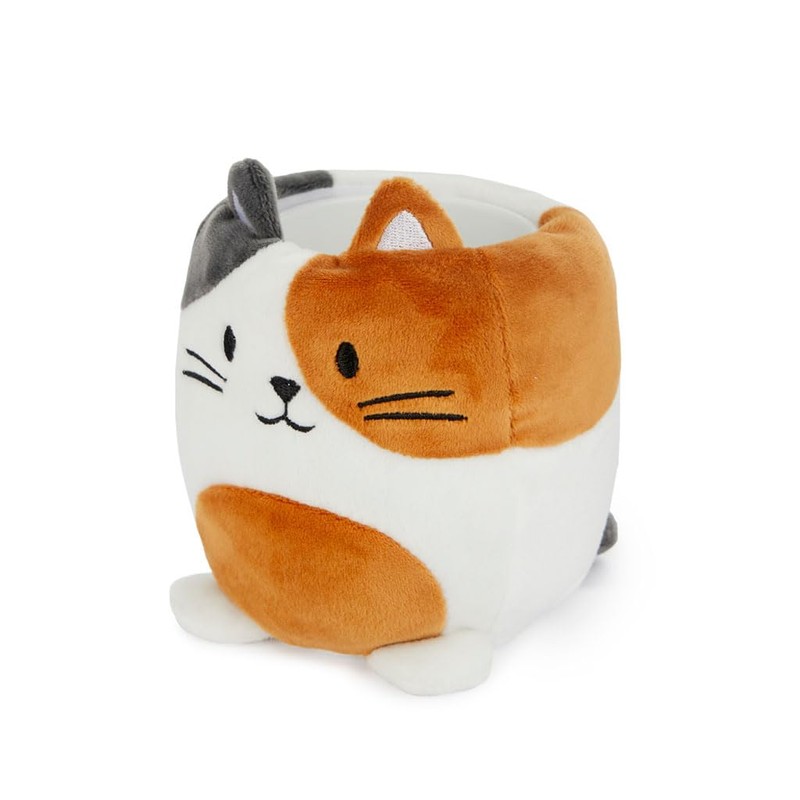 balvi Pencil Holder Fluffy Kitty Calico Colours White, Brown and
