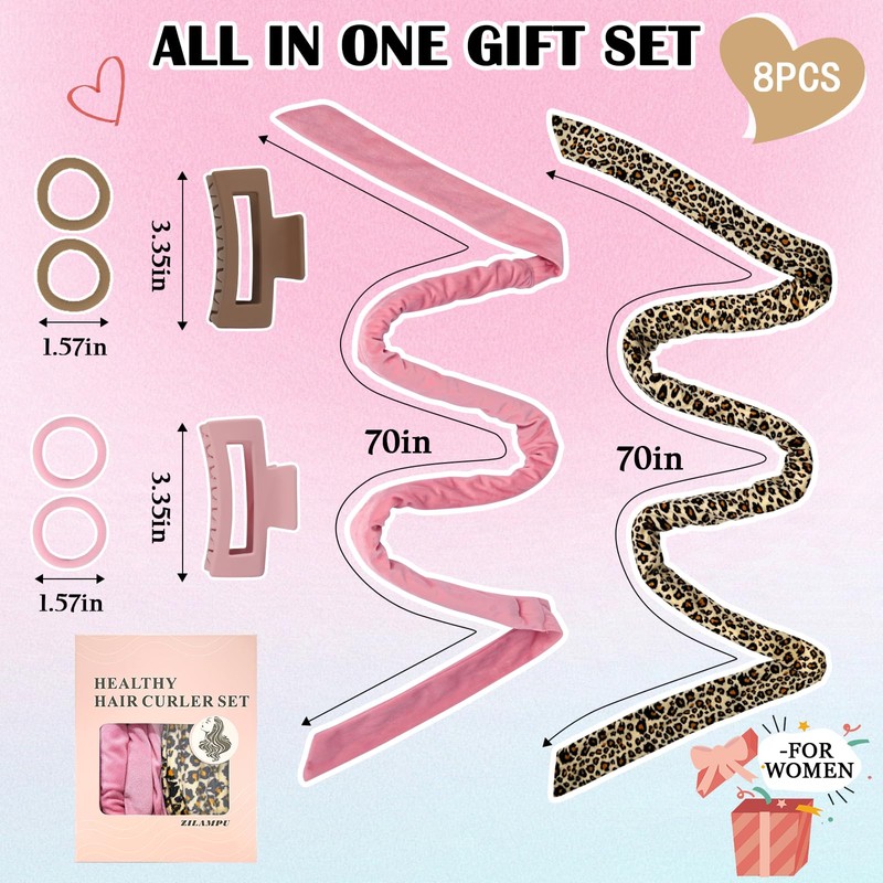 ZILAMPU No Heat Hair Curlers to Sleep In Overnight Curls