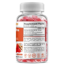 NusaPure Ashwagandha Gummies Root 30:1 Extract, 50 mg Equivalent to 1,500 mg Veggie Caps 120 Count (Non-GMO, Vegan)