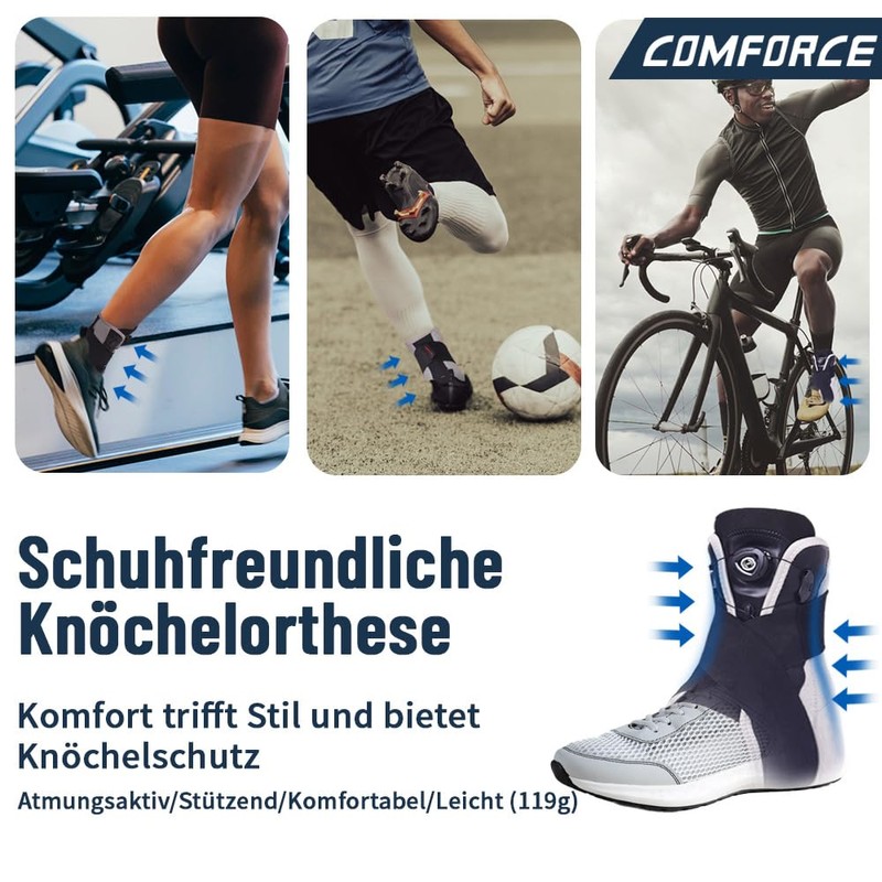 COMFORCE Ankle Brace for Right Left Adjustable Ankle Support with