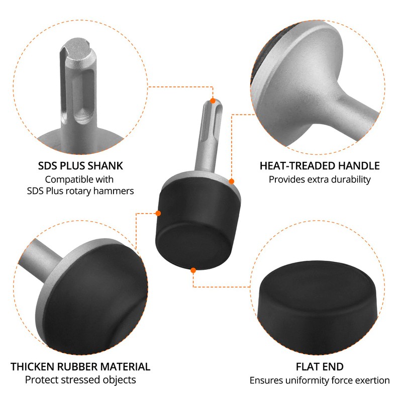 QWORK® Rubber Hammer, Rubber Mallet with Handle, Durable Rubber Mallet