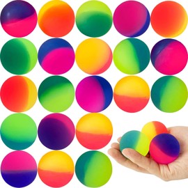 24 Pcs Bouncy Balls,Color Bouncy Ball,Rubber High Bouncing Balls in Bright Assorted Multi Colors,Bouncing Balls Favors Bag Filler (0.98 in/25mm)