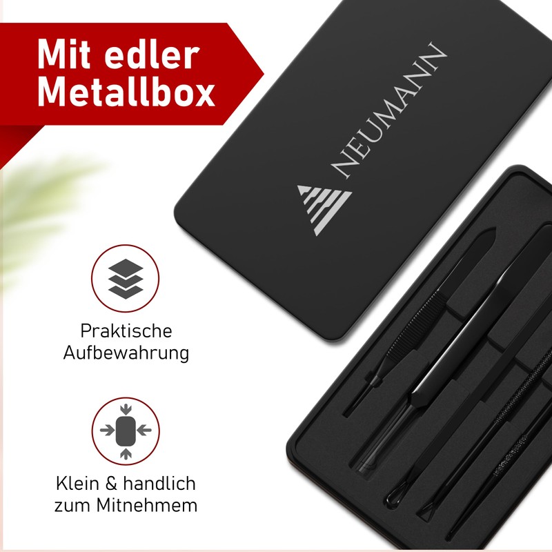 NEUMANN® Blackhead Remover Set (Stainless Steel) for Removing Pimples, Blackheads