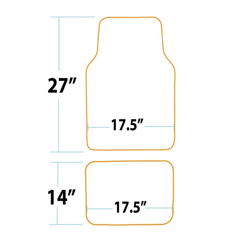 New 4 Pc Heavy Duty Black Butterfly Carpet Floor Universal