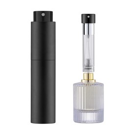 5ML Refillable Perfume Atomizer Bottle for Travel, Portable Cologne Atomizer, Pocket Perfume Spray (Matte Black) - Color: Gold