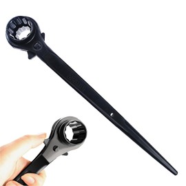 groword Reversible Ratcheting Wrench,Including 3/4",7/8" OR 19mm,22mm,12 Point Double Ended Socket Ratcheting Podger Scaffold Spud Wrench（Black）